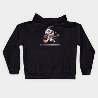 Punk Rock Panda - Electric Riffs - Hardcore Panda Musician Tee Kids Hoodie